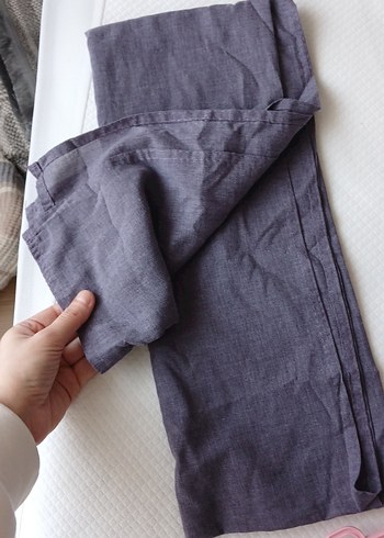 Gri Keten Kadın Şal - Görsel 2