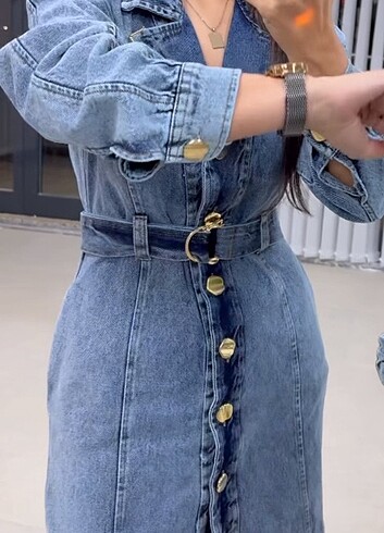 36 Beden Denim elbise ????