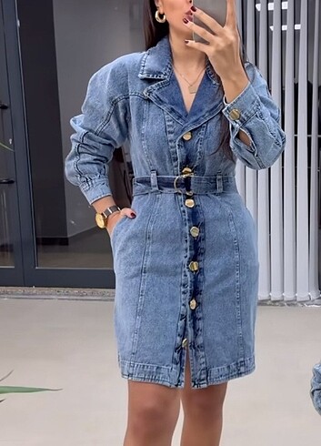 36 Beden çeşitli Renk Denim elbise ????
