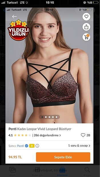 Leopar desenli sütyen bralet