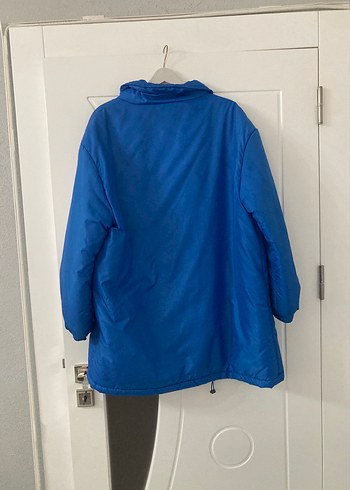 Düğmeli Mavi Kadın Midi Ceket - Görsel 6