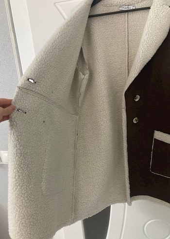 Kahverengi Süet Kürklü Kadın Ceket - Görsel 3