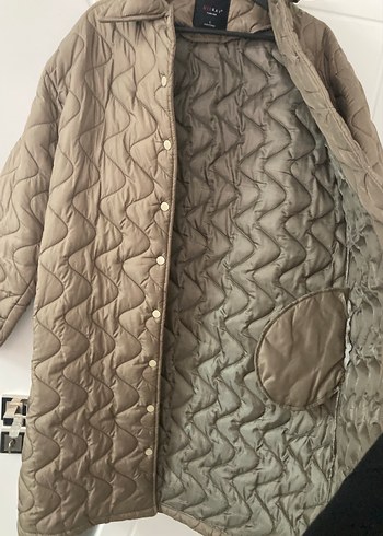 Düğmeli Midi Kadın Ceket - Kahverengi - Görsel 3