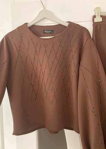 Kadın Kahverengi Triko Uzun Kollu Midi Elbise - Görsel 4