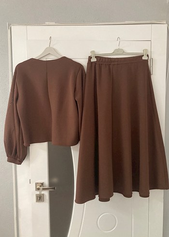 Kadın Kahverengi Triko Uzun Kollu Midi Elbise - Görsel 5