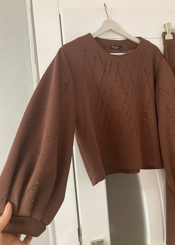 Kadın Kahverengi Triko Uzun Kollu Midi Elbise - Görsel 3