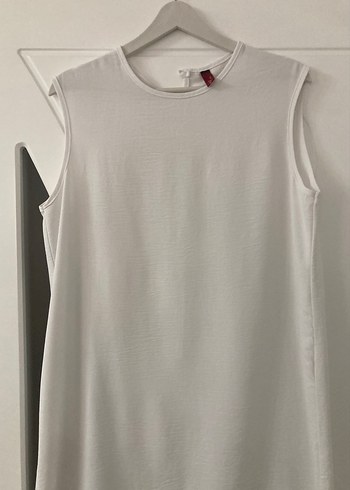 Kadın Beyaz Pamuklu Kolsuz Midi içlik - Görsel 2