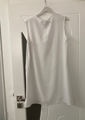 Kadın Beyaz Pamuklu Kolsuz Midi içlik - Görsel 3