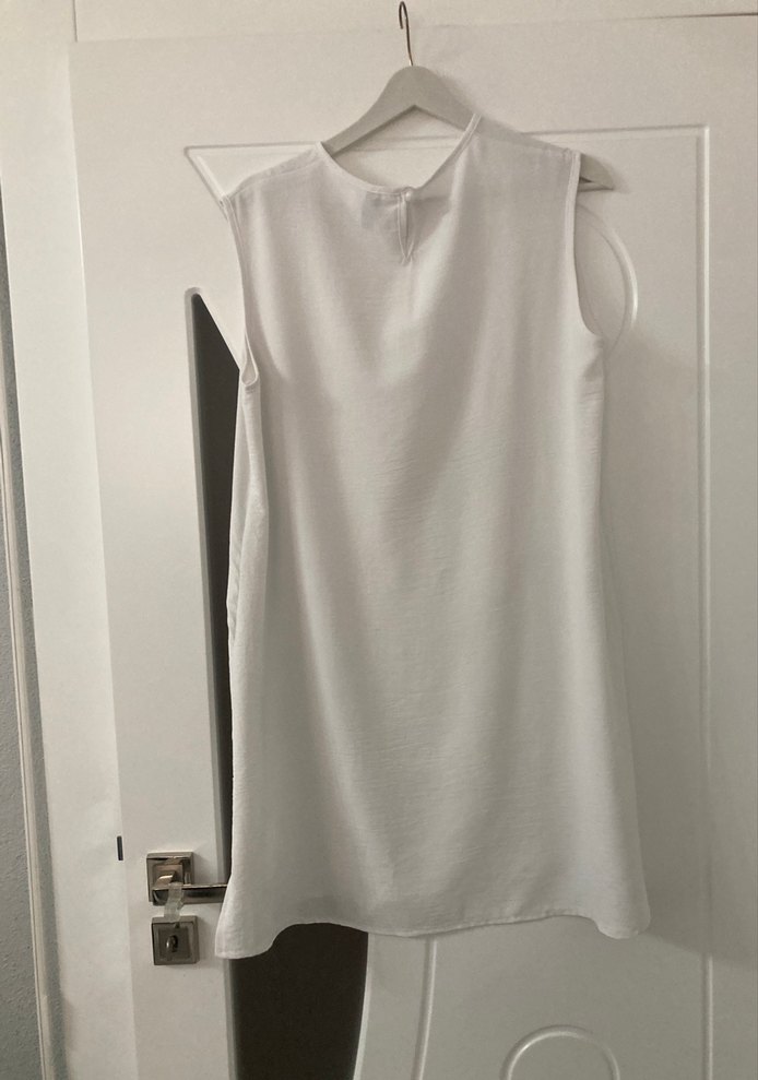 Kadın Beyaz Pamuklu Kolsuz Midi içlik - Görsel 3