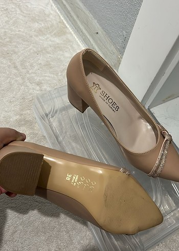 Bej Klasik Topuklu Kadın Ayakkabı - Görsel 3