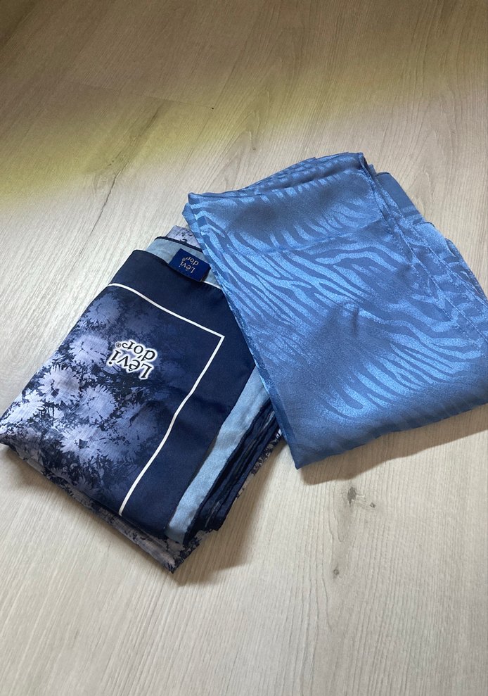 , Mavi Batik Desenli şal - Görsel 2