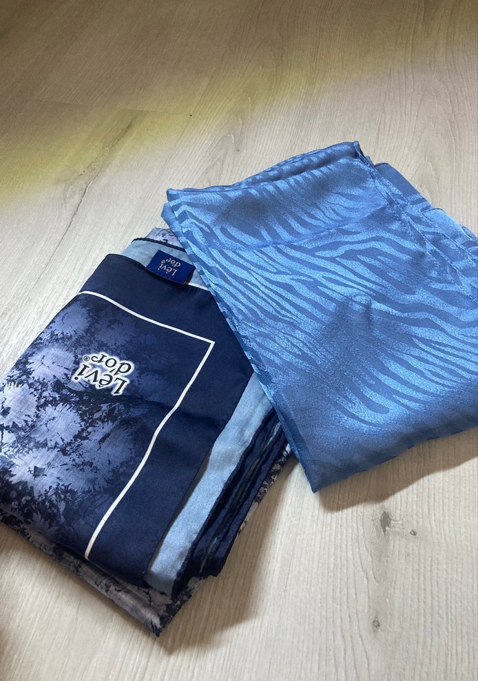 , Mavi Batik Desenli şal - Görsel 3