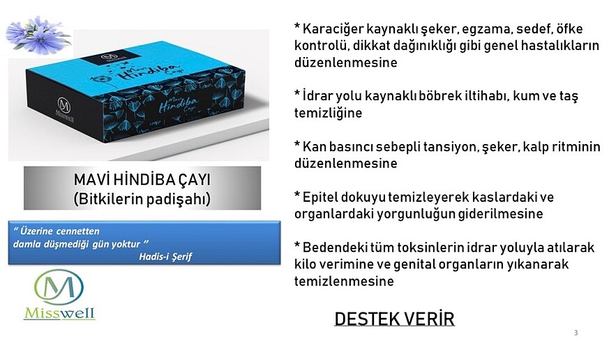 Diğer Mavi Hindiba /Besin takviyesi