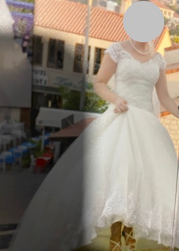 Vintage Prenses Gelinlik Beyaz Uzun