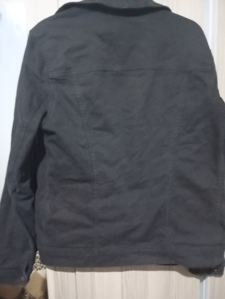 Düğmeli Siyah Kadın Denim Ceket - Görsel 2