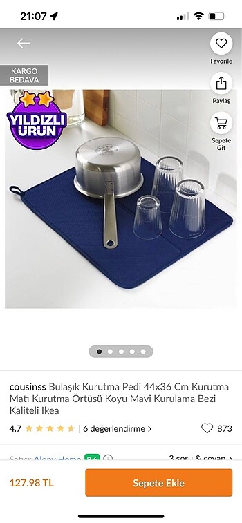 Ikea bulaşık matı 3 adet