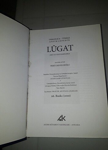 Beden Ferit Devellioğlu Osmanlıca-Türkçe Lugat