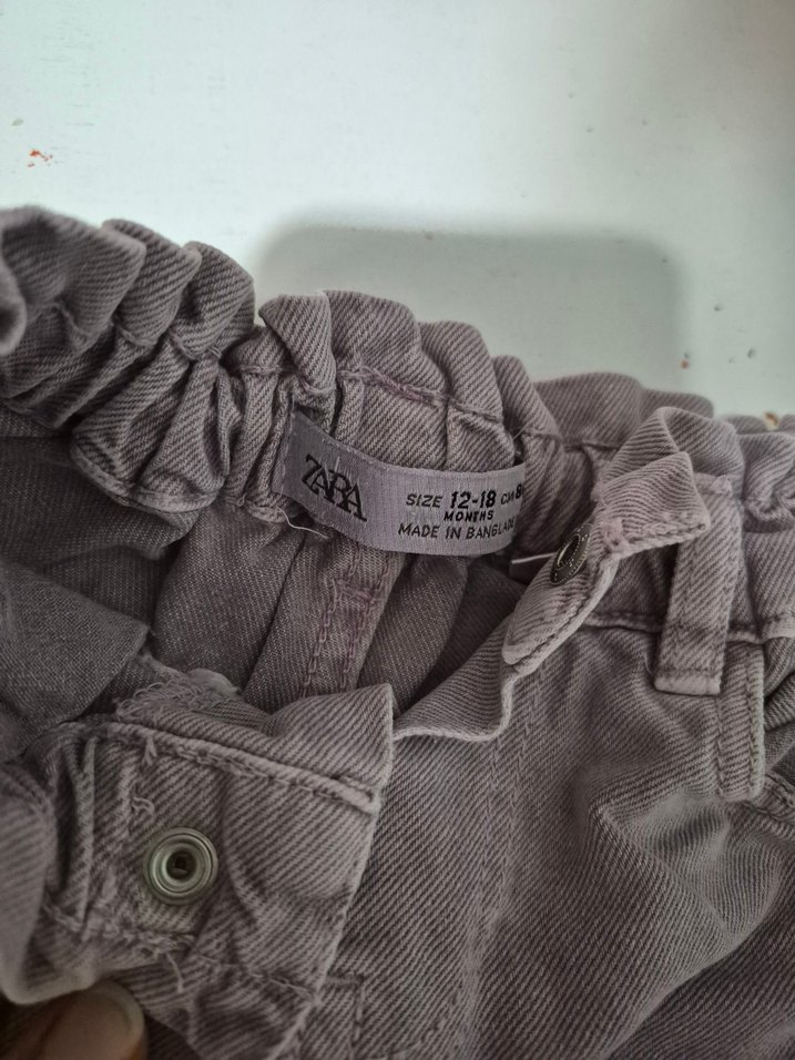 Lila kız çocuk Bol Kesim Kot Pantolon - Görsel 2