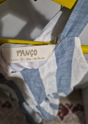 Mavi Beyaz Çizgili Kolsuz Kız Elbisesi panço  12 ay - Görsel 3