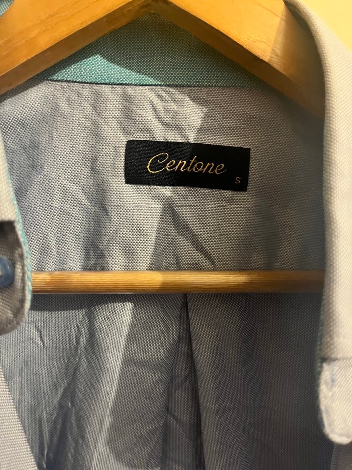 Açık mavi Erkek Gömlek, Uzun Kollu, Düğmeli - Görsel 2