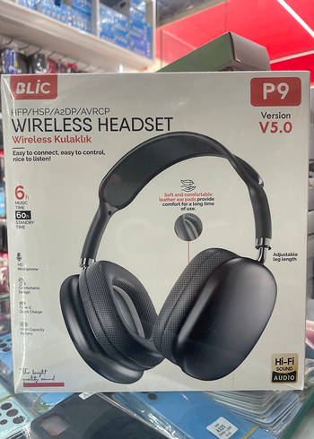 Blic P9 Kablosuz Kulaklık V5.0 Siyah