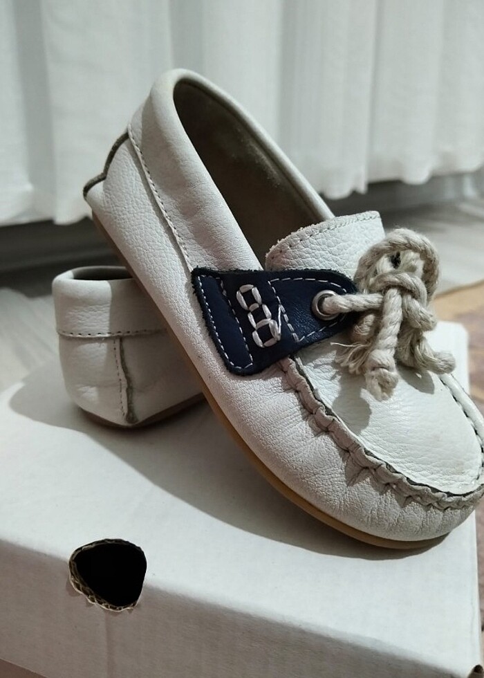 Deri bağcıklı erkek bebek ayakkabısı  - Görsel 2