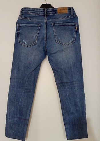 38 Beden lacivert Renk Kadın Lacivert Parlak Denim Jean