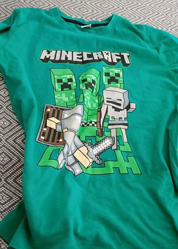 Minecraft Baskılı Erkek Çocuk Siyah Şort ve tişört - Görsel 6