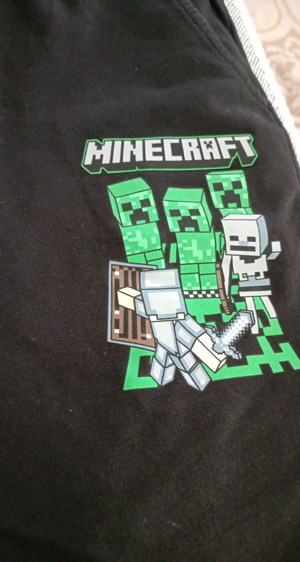 Minecraft Baskılı Erkek Çocuk Siyah Şort ve tişört - Görsel 4