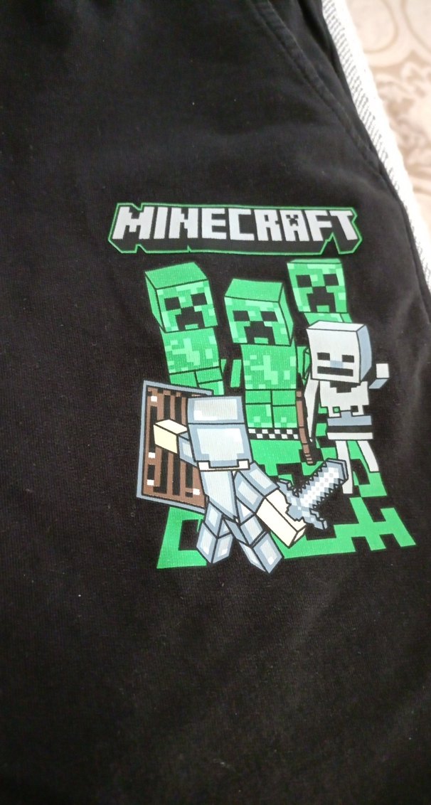 Minecraft Baskılı Erkek Çocuk Siyah Şort ve tişört - Görsel 3