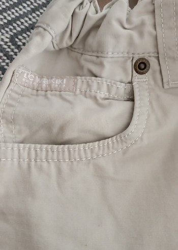 Beyaz Regular Fit Keten Kadın Pantolon - Görsel 5