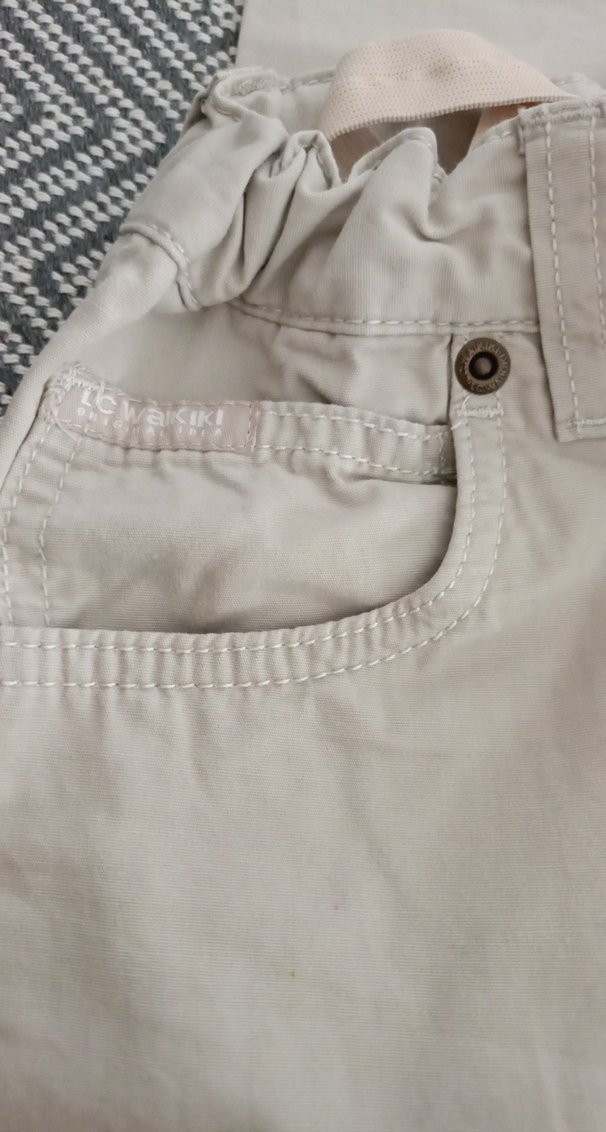 Beyaz Regular Fit Keten Kadın Pantolon - Görsel 5