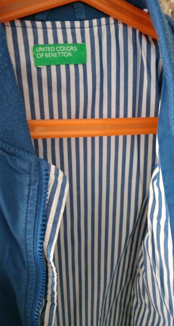 orijinal Benetton Mavi Fermuarlı Erkek Çocuk Ceketi - Görsel 3