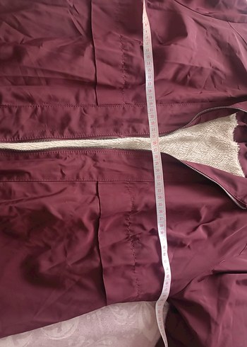 Bordo Uzun trençkot yagmurluk - Görsel 7