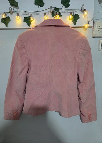 Diğer Pembe Süet Düğmeli Kadın Blazer Ceket