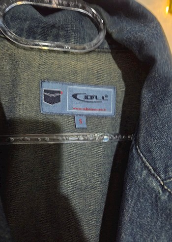 s Beden Düğmeli Kadın Denim Ceket, Normal Boy, Gri Mavi