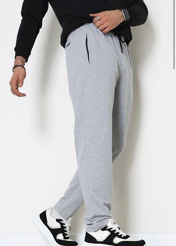 Gri Rahat Kesim Erkek Eşofman Altı - Görsel 3