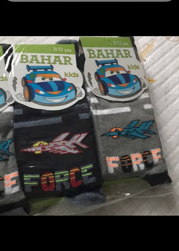 Bahar Erkek Çocuk Baskılı Gri Çorap - Görsel 5