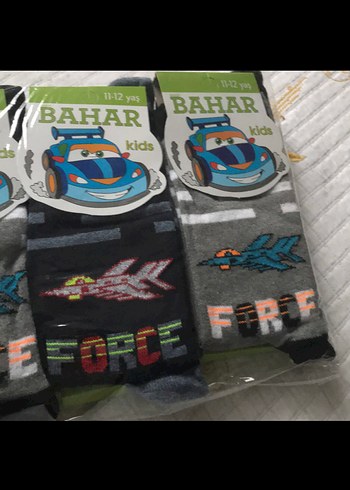 Bahar Erkek Çocuk Baskılı Gri Çorap - Görsel 6