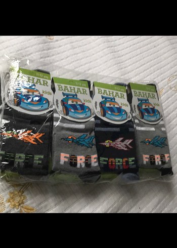 Bahar Erkek Çocuk Baskılı Gri Çorap - Görsel 2