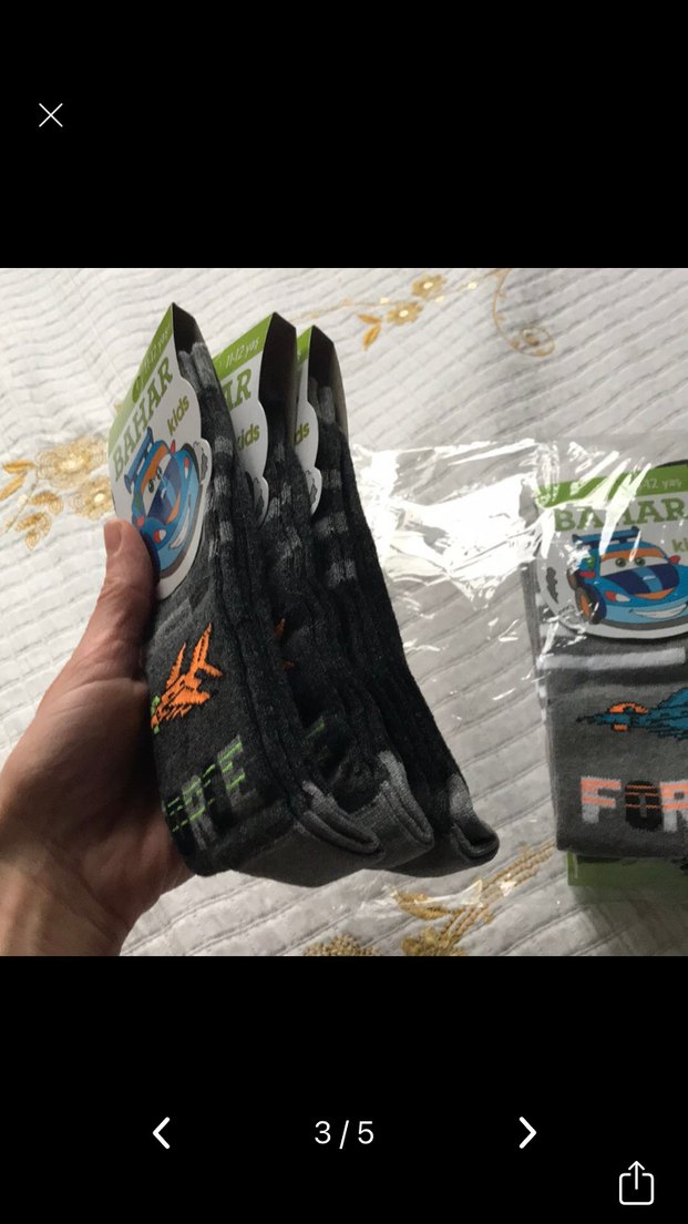 Bahar Erkek Çocuk Baskılı Gri Çorap - Görsel 4