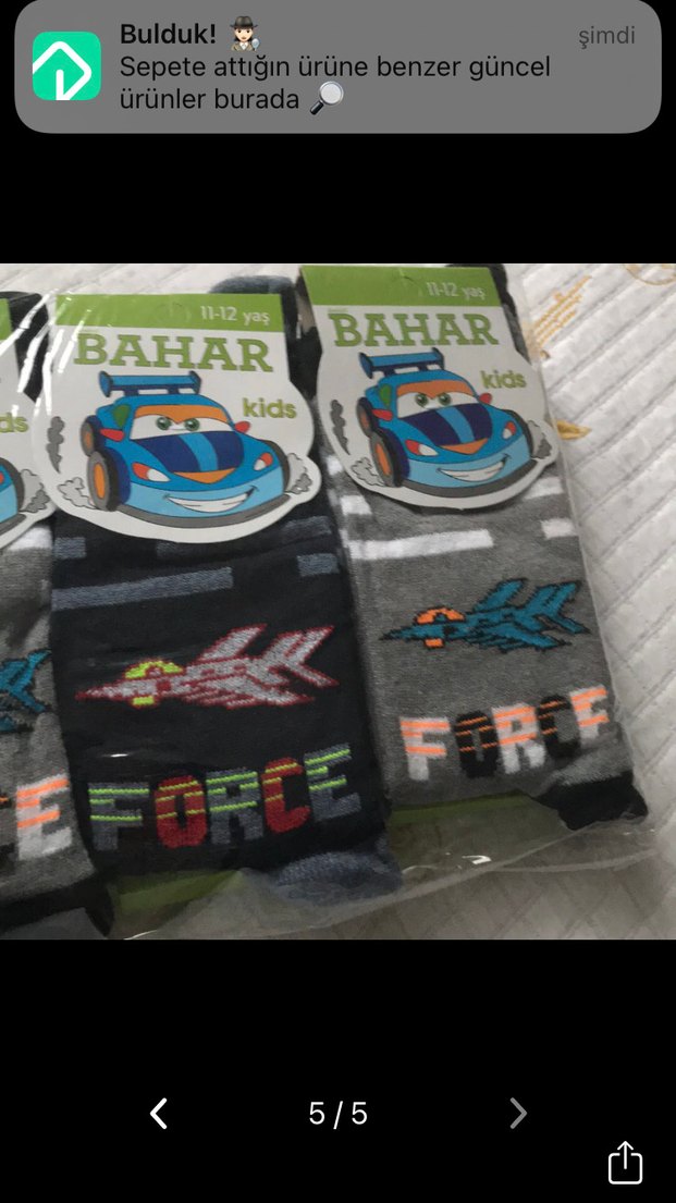 Bahar Erkek Çocuk Baskılı Gri Çorap - Görsel 5