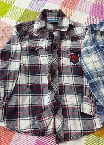 Erkek Çocuk Çok Renkli Düğmeli Gömlek - Görsel 3