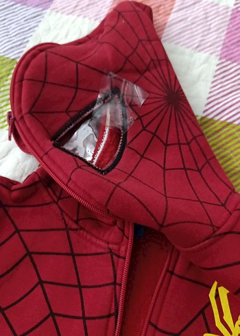 Erkek Çocuk Kırmızı Kapüşonlu Fermuarlı Sweatshirt - Görsel 3