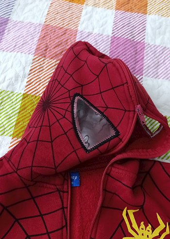 Erkek Çocuk Kırmızı Kapüşonlu Fermuarlı Sweatshirt - Görsel 2