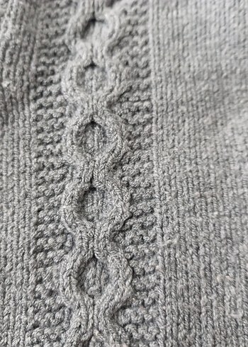 Bohem Tarz Gri Örgü Hırka - Görsel 3