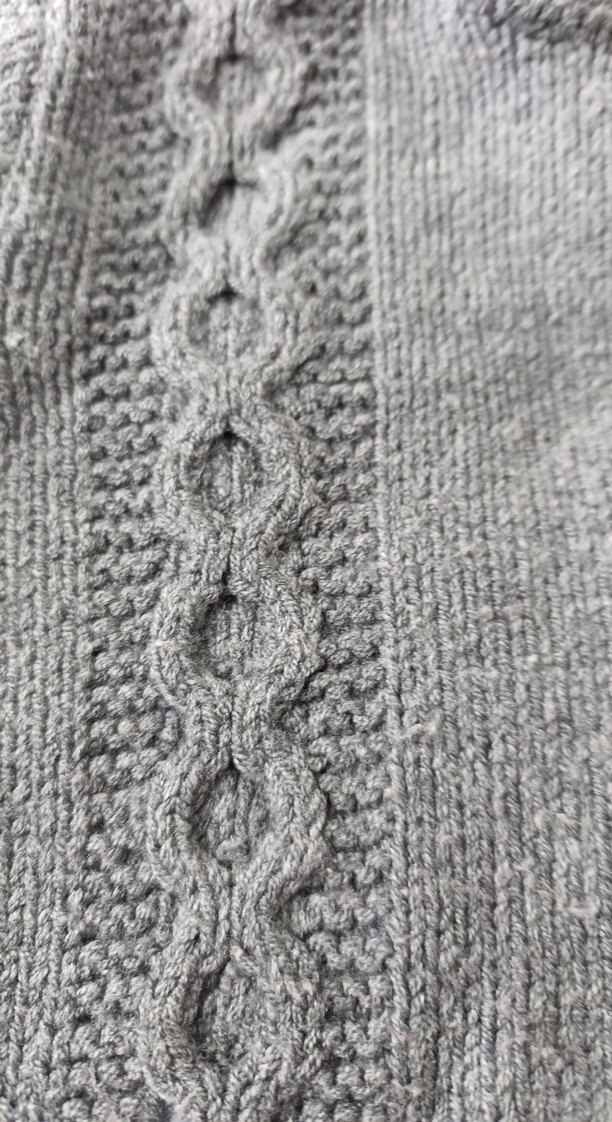 Bohem Tarz Gri Örgü Hırka - Görsel 3