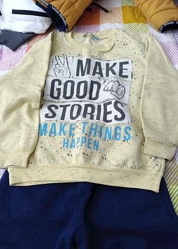 Renkli Baskılı Bebek Erkek Takımı - Görsel 3