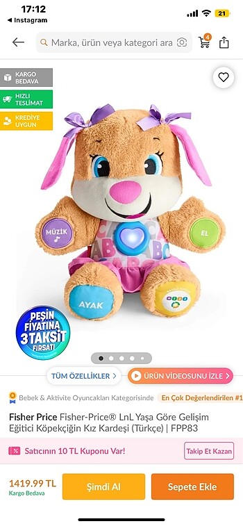 Fisher Price Eğitici Köpekçik