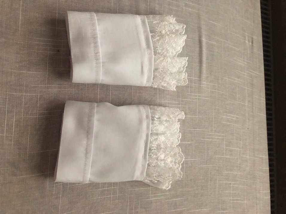 Dantel Detaylı Beyaz Keten kazak içi aksesuar kolluk - Görsel 2